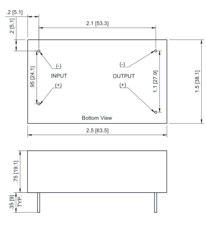 MC Series mechanical drawing for models through 5 kV
